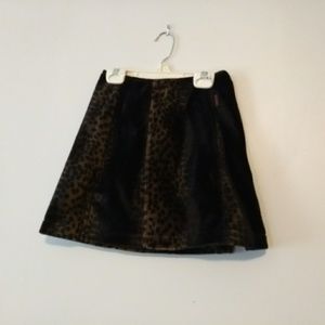 Studio XTC leopard print faux fur skirt size S